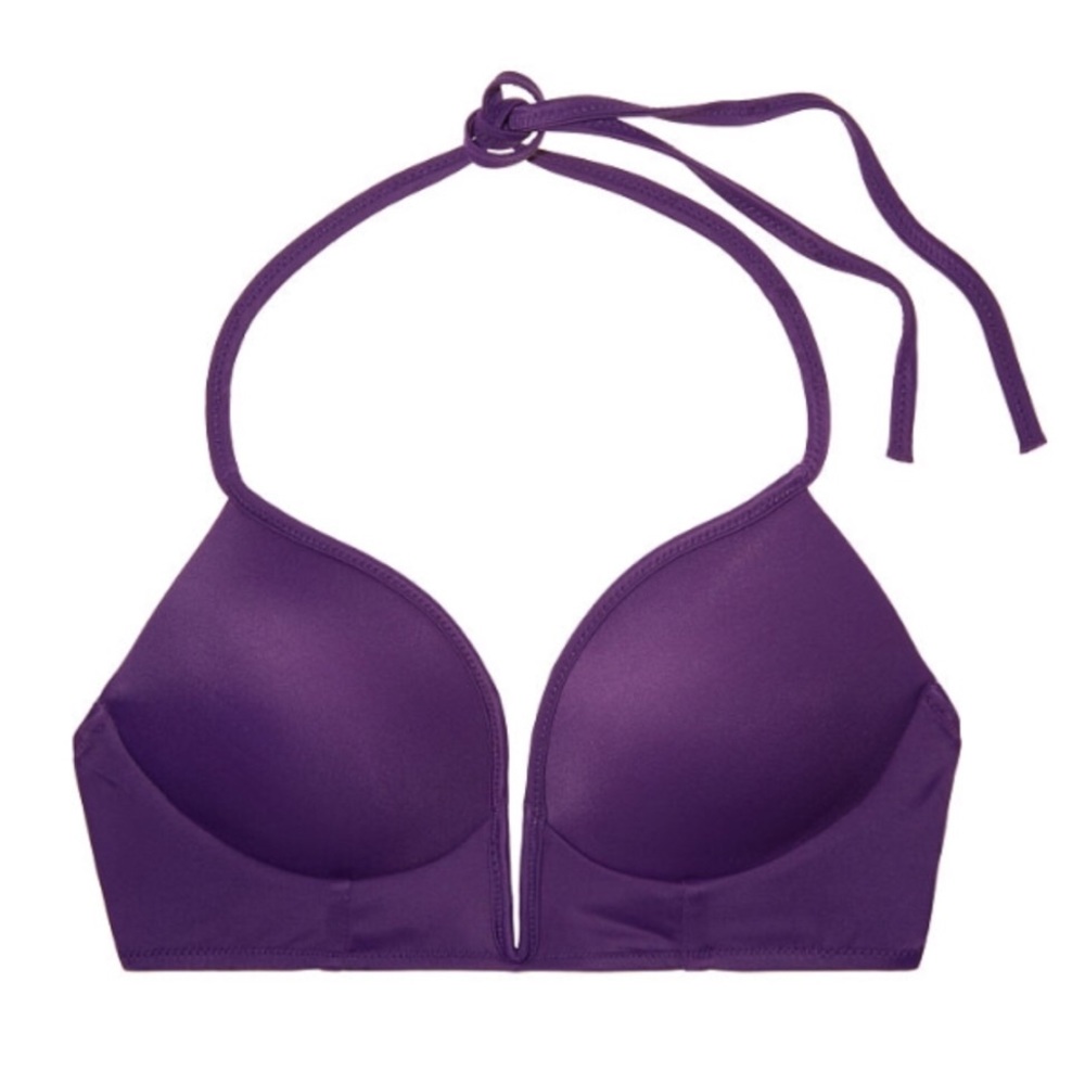 VS PINK Midline Plunge Halter Bikini Top